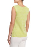 Melange Knit Tank, Sour Apple/White, Plus Size