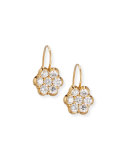 18K Yellow Gold & Diamond Floral Drop Earrings