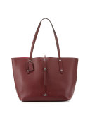Market Leather Tote Bag, Burgundy/Cerise