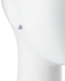 rhodium-plated stud earrings, white patina