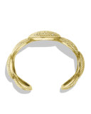 Cable Coil Cuff with Diamonds in Gold