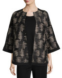 3/4-Sleeve Silk Embroidered Jacket 