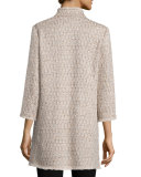 Open-Front Boucle Topper Jacket, Tan