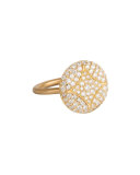 Aladdin 18k Pave Diamond Disc Ring, 5/8"