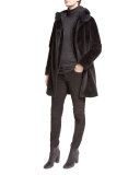 Mathias Corduroy Cropped Pants, Caviar Black