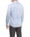 Slim-Fit Woven Sport Shirt, Blue