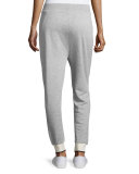 Draped Jersey Lounge Pants, Heather Gray