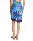 Jungle-Print Voile Pareo Coverup