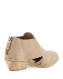 Cluster Leather Crisscross Bootie, Wheat
