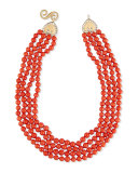 Four-Strand Italian Coral Bead Necklace