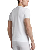 Crewneck Stretch-Cotton Tee, White
