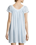 Jule Cap-Sleeve Short Nightgown, Light Blue