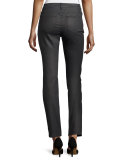 Thompson Curvy Herringbone Slim-Leg Jeans
