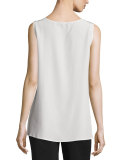 Silk Georgette Tank, White 