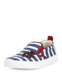Dublin Striped Slip-On Sneaker, Navy/White