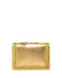 Miss Viv Floral Metallic Leather Micro Shoulder Bag, Gold