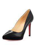 Pigalle Plato Patent Red Sole Pump, Black