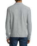 Heathered Stretch-Jersey Shirt, Gray