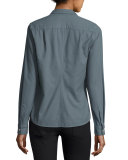 Barry Cotton Oxford Shirt, Blue Gray