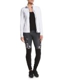 Goddess Colorblock Ribbed Sport Leggings, Butterfly/Black