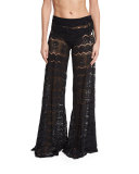Wide-Leg Lace Coverup Pants