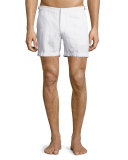 Cavrin Solid Linen Shorts, White