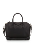 Antigona Small Leather Satchel Bag, Black