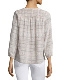 Axcel Ikat-Print Silk Top