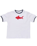 Tipped Jersey Shark Tee, White, Size 6-24 Months