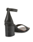 Gabrielle Leather City Sandal, Black