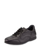 Leggero Calfskin Lace-Up Sneaker, Black