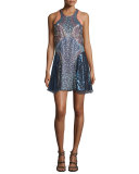 Juno Sequined Chiffon Slip Dress