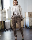 Barclay Relaxed Wool-Blend Pants, Cobblestone Melange