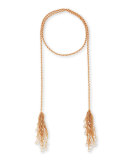 Sloan Long Tassel Necklace, Pink Metallic