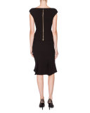 Abbey Square-Neck Peplum Tank, Black