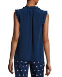 Maria Sleeveless Ruffled Shell