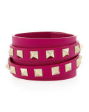 Multi-Wrap Rockstud Leather Bracelet
