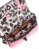 Dinkier Smooth Leather Shoulder Bag, Pink