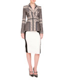 Wiley Drawstring-Waist Pencil Skirt, Natural White