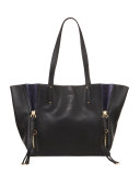 Milo Medium Leather & Suede Tote Bag