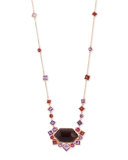 Gold Struck Garnet, Ruby & Amethyst Pendant Necklace