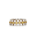 18K White Gold Three-Row Diamond Jubilee Ring