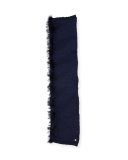Metallic Fox-Trim Scarf, Navy
