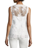 Tula Sleeveless Lace Blouse, White