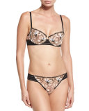 Jaipur Embroidered Demi Bra, Black