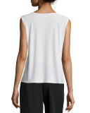 Basic Knit Tank, White 