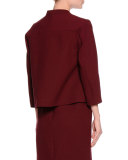 Short One-Button Jacket, Burgundy