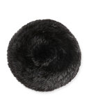 Structured Mink Fur Beret Hat, Brown