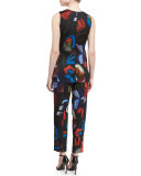 Mid-Rise Envers Printed Ankle Pants, Multi Colors