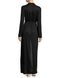 Charisma Silk-Blend Robe, Black